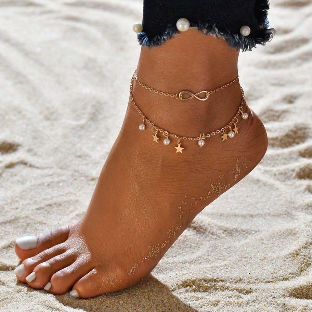 *JOSLYN* Gold Star Multilayered Fashion Anklet